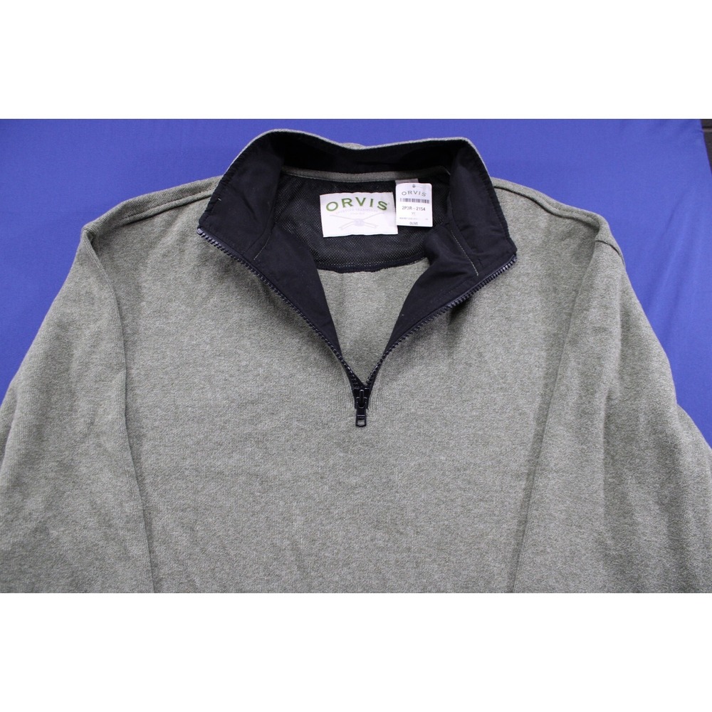 NWT Orvis Signature Quarter-Zip Sweatshirt Olive Green XL Cotton